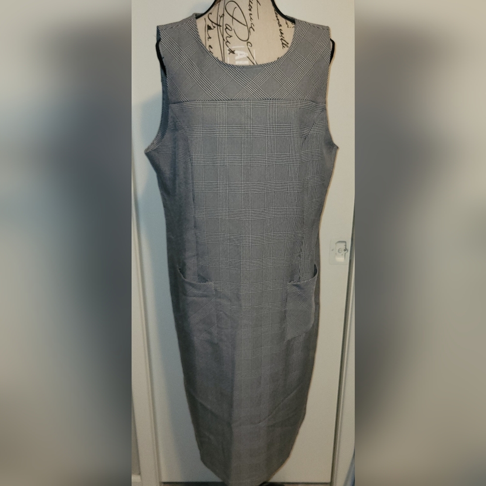 Koret‎ Houndstooth Print Sleeveless Shift Dress Sz 16